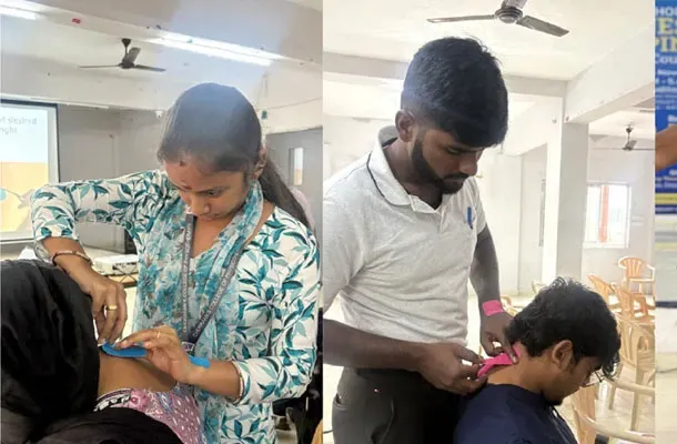 Physiotherapy laboratory practical training at Cheran College